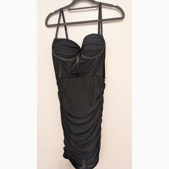 NWT Ruched Sleeveless Corset Bodycon Mini Dress (Club, Party, Cocktail, etc.) - Picture 2 of 3